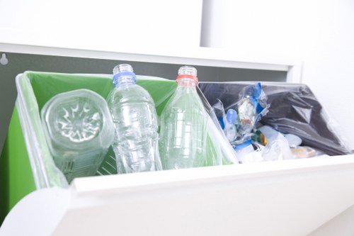 Mini skips loaded with household waste.