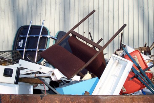 Large builder's skip on a construction site in Ealing.