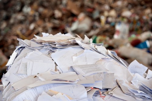 Professional waste removal team at a building site